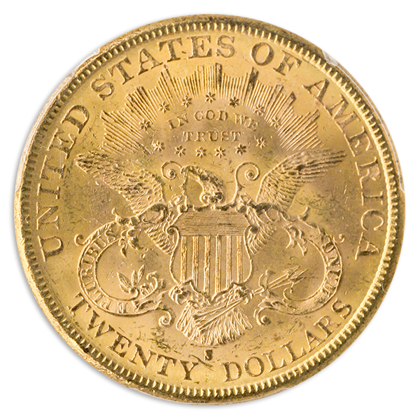 1885-S $20 Liberty PCGS MS62 CAC