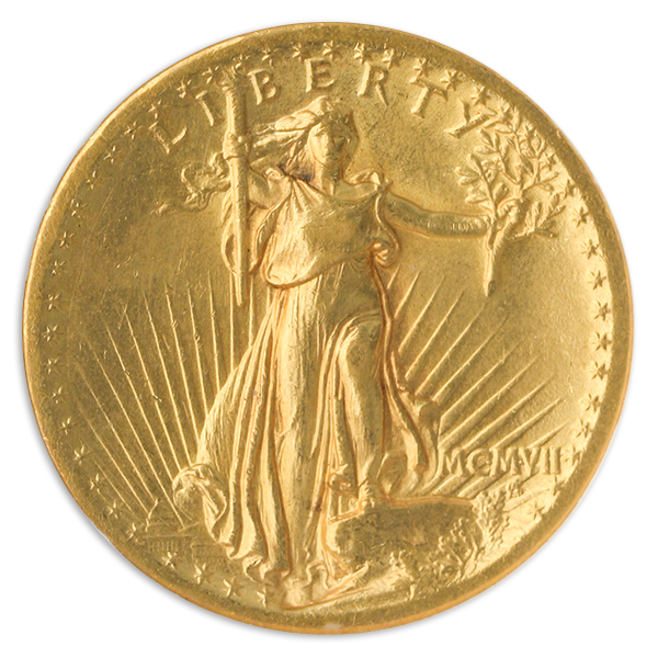 1907 $20 Saint Gaudens High Relief NGC AU58