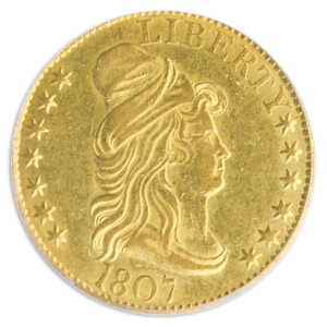 1807 $5 Draped Bust Right PCGS AU55 CAC