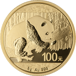8 gram Chinese Gold Panda Coin (BU, Dates Vary)