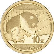 1 gram Chinese Gold Panda Coin (BU, Dates Vary)