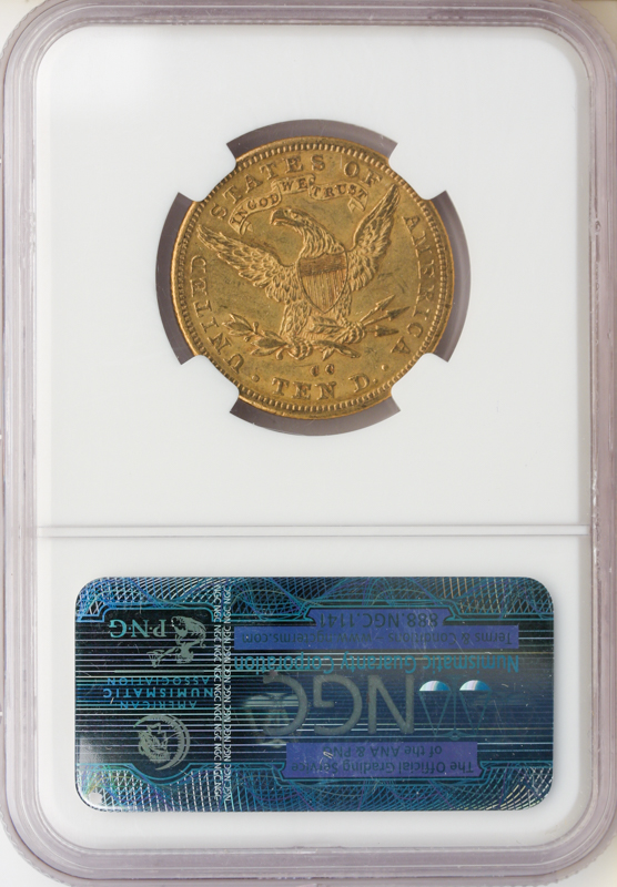 1893-CC $10 Liberty slabbed reverse.