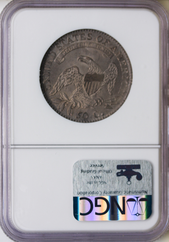 1811 Capped Bust Half Dollar slabbed reverse image. Graded MS65