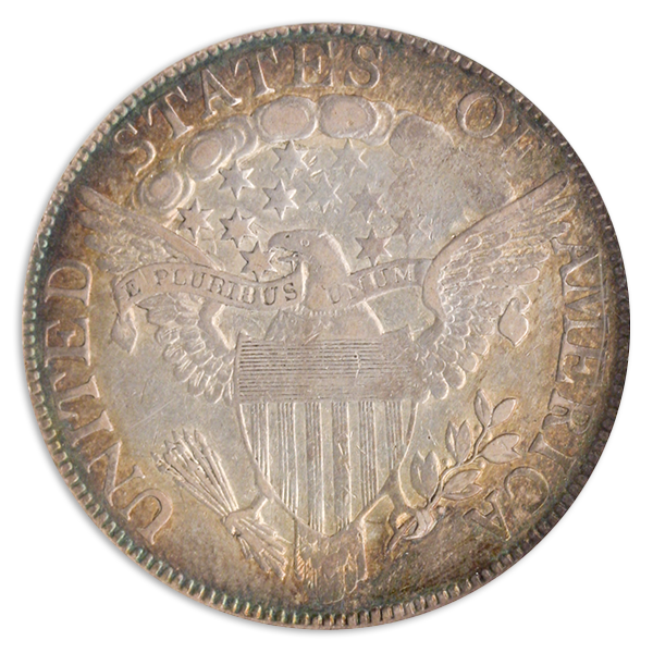 1806 Draped Bust Half-Dollar loose reverse on transparent background.