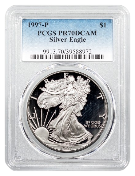 1997-P 1 oz Silver American Eagle PCGS PR70DCAM