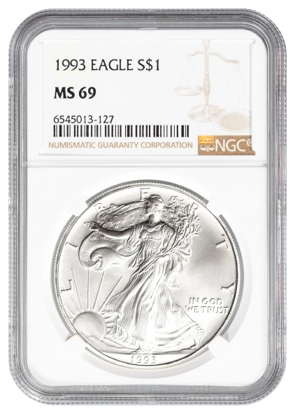 1993 1 oz Silver Eagle NGC MS69