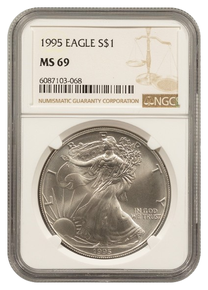 1995 1 oz Silver Eagle NGC MS69