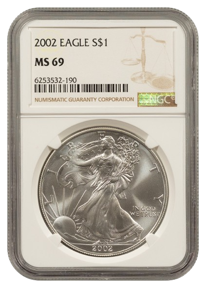 2002 1 oz Silver Eagle NGC MS69