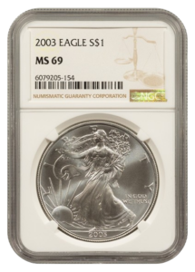 2003 1 oz Silver Eagle NGC MS69