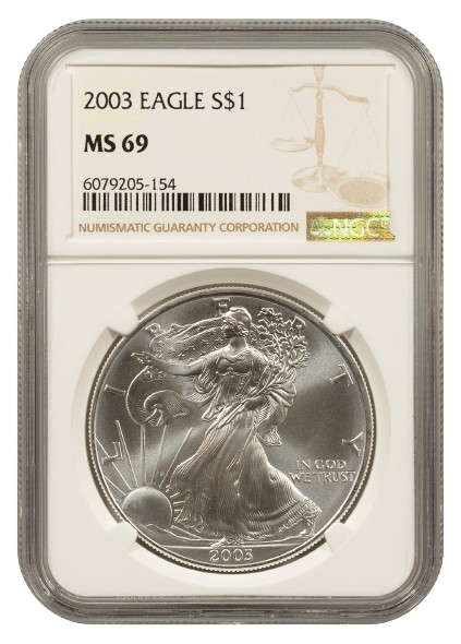 2003 1 oz Silver Eagle NGC MS69