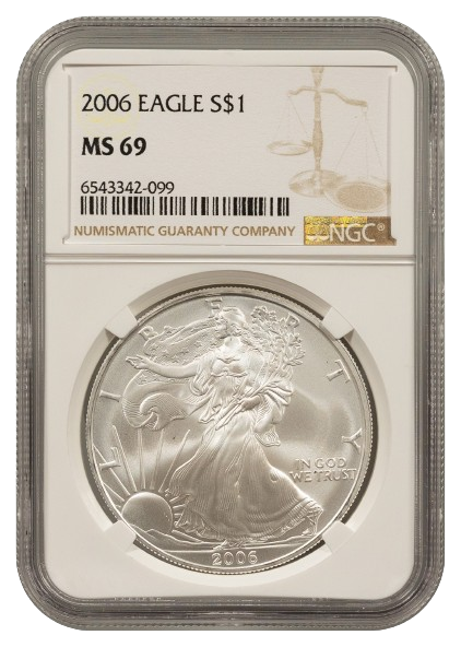 2006 1 oz Silver Eagle NGC MS69