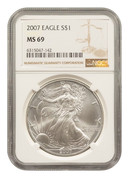 2007 1 oz Silver Eagle NGC MS69