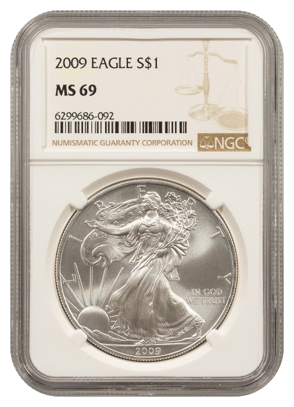 2009 1 oz Silver Eagle NGC MS69