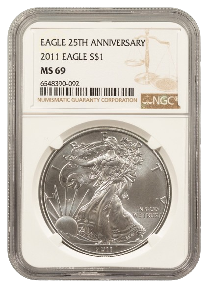 2011 1 oz Silver Eagle NGC MS69