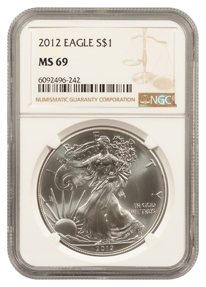 2012 1 oz Silver Eagle NGC MS69