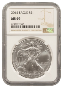 2014 1 oz Silver Eagle NGC MS69