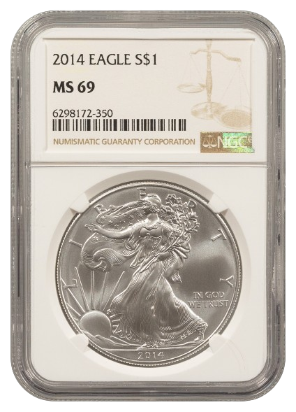 2014 1 oz Silver Eagle NGC MS69