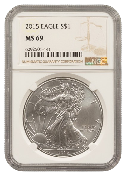 2015 1 oz Silver Eagle NGC MS69