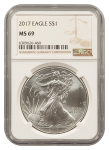 2017 1 oz Silver Eagle NGC MS69