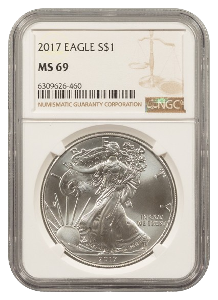 2017 1 oz Silver Eagle NGC MS69