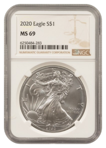2020 1 oz Silver Eagle NGC MS69