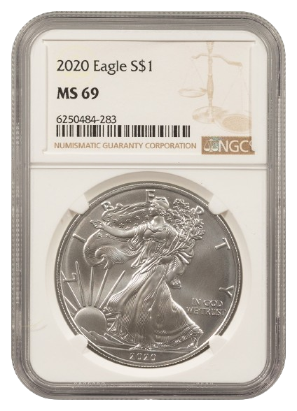 2020 1 oz Silver Eagle NGC MS69