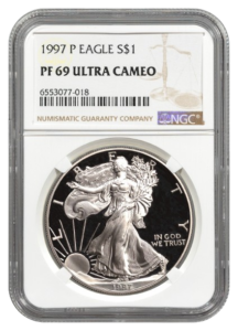 1997-P 1 oz American Silver Eagle NGC PR69