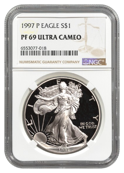 1997-P 1 oz American Silver Eagle NGC PR69