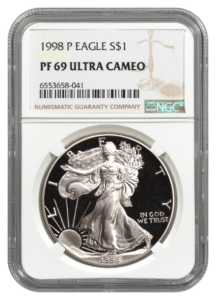 1998-P 1 oz American Silver Eagle NGC PR69