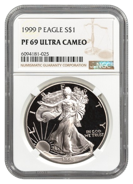 1999-P 1 oz American Silver Eagle NGC PR69