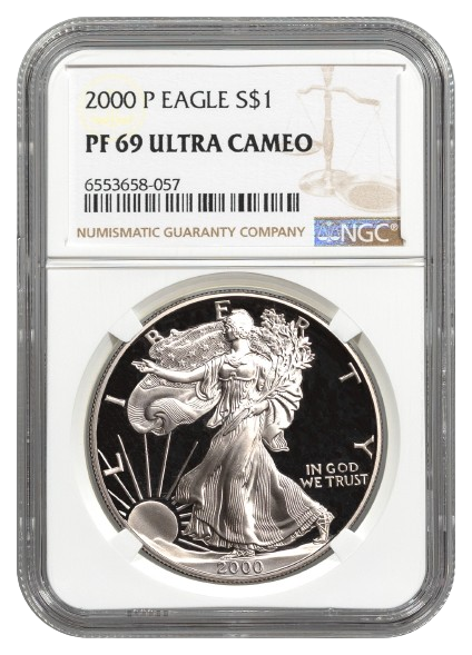 2000-P 1 oz Silver Eagle NGC PF69 Ultra Cameo