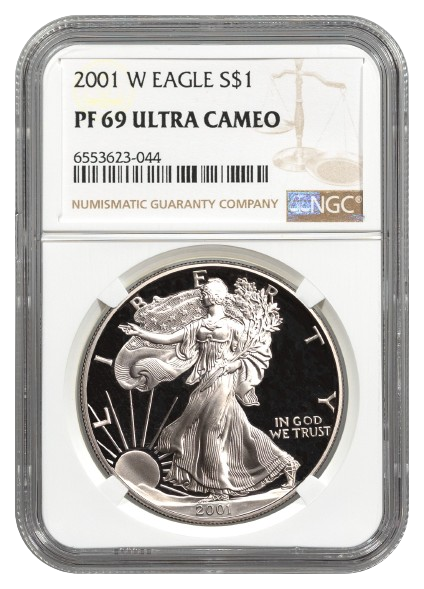 2001-W 1 oz Silver Eagle NGC PF69 Ultra Cameo