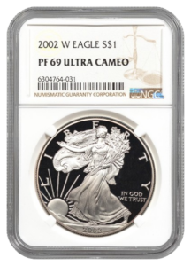 2002-W 1 oz Silver Eagle NGC PF69 Ultra Cameo