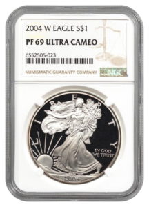 2004-W 1 oz Silver Eagle NGC PF69 Ultra Cameo