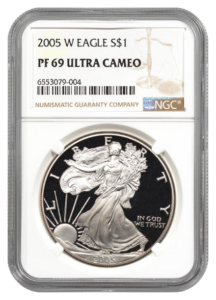 2005-W 1 oz Silver Eagle NGC PF69 Ultra Cameo