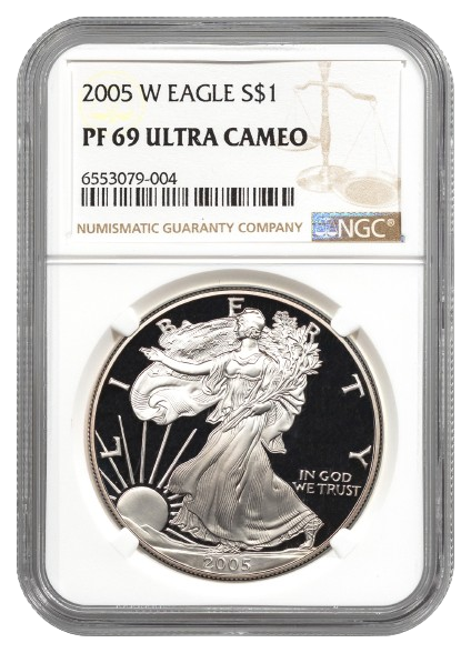 2005-W 1 oz Silver Eagle NGC PF69 Ultra Cameo