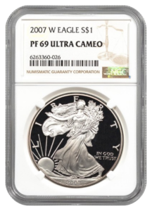 2007-W 1 oz Silver Eagle NGC PF69 Ultra Cameo
