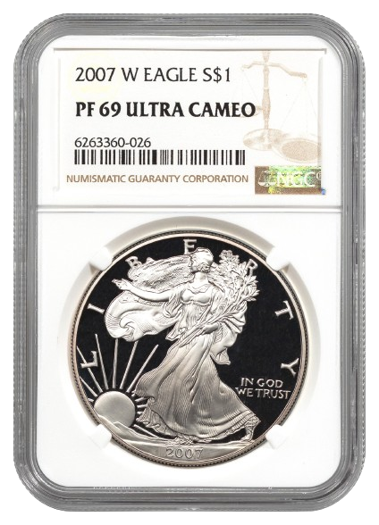 2007-W 1 oz Silver Eagle NGC PF69 Ultra Cameo