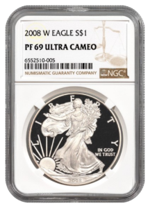 2008-W 1 oz Silver Eagle NGC PF69 Ultra Cameo