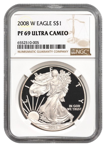 2008-W 1 oz Silver Eagle NGC PF69 Ultra Cameo