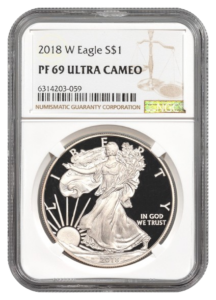 2018-W 1 oz Silver Eagle NGC PF69 Ultra Cameo