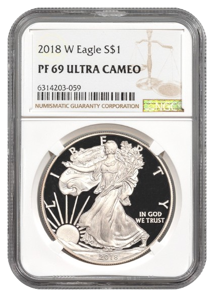 2018-W 1 oz Silver Eagle NGC PF69 Ultra Cameo