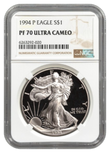 1994-P 1 oz Silver Eagle NGC PF70 Ultra Cameo