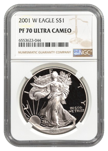 2001-W 1 oz Silver Eagle NGC PF70 Ultra Cameo