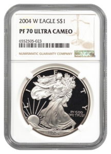 2004-W 1 oz Silver Eagle NGC PF70 Ultra Cameo