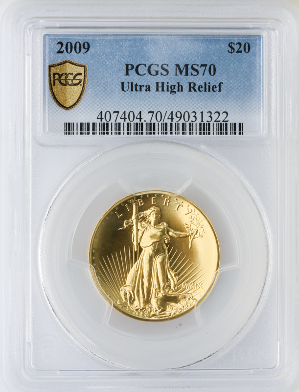 2009 $20 Ultra High Relief Double Eagle PCGS MS70