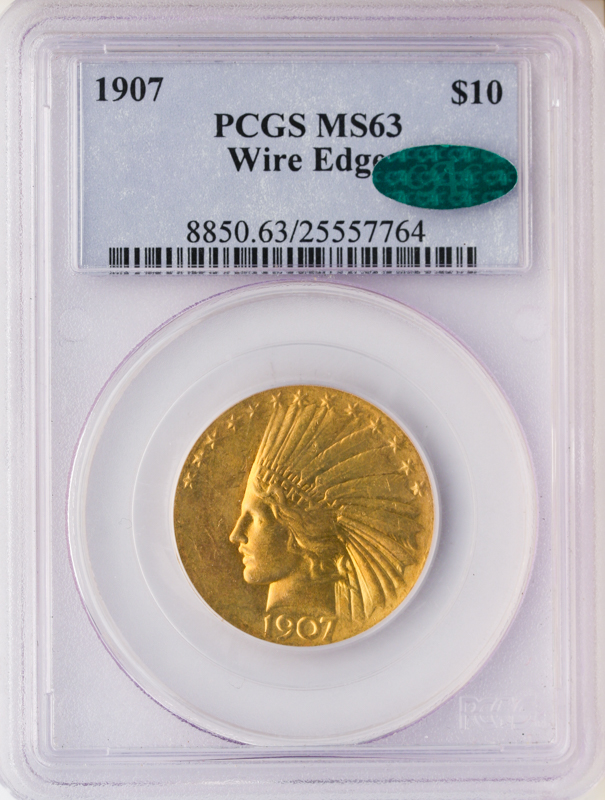 1907 $10 Indian Wire Edge PCGS MS63 CAC