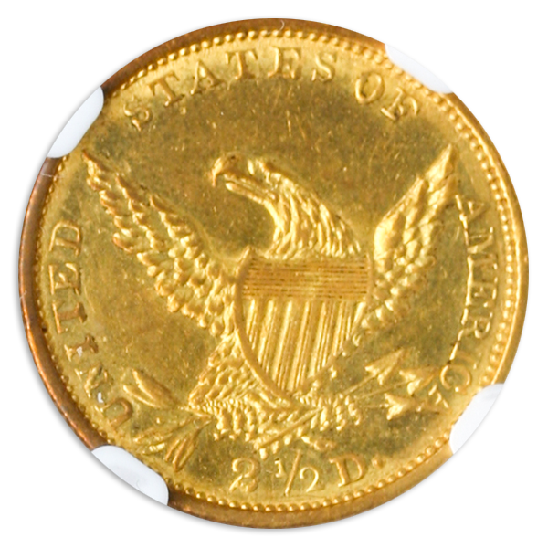 1834 $2 1/2 Classic NGC MS61
