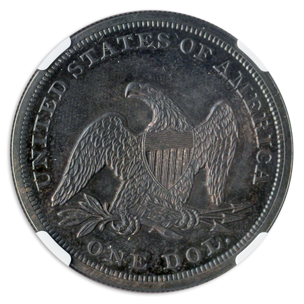 1855 Seated Liberty $1 NGC PR65 CAC +