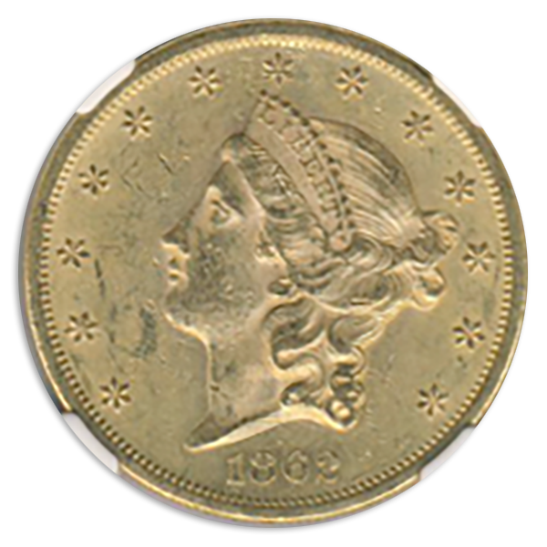 1862 $20 Liberty NGC MS61 CAC